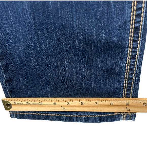 Seven7 Jeans Womens 14 Blue Bootcut Thick Stitch Embroidered Flap Pockets Denim - Picture 15 of 16
